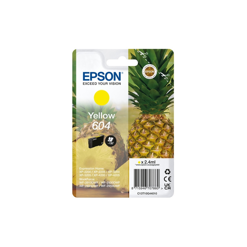 CARTUCCIA EPSON 604 "ANANAS"  GIALLO  2,4ML X XP-2200/XP-3200/XP-4200 - WF-2910D