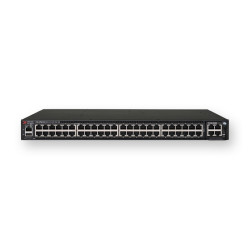 Ruckus  48-port 1 GbE switch, 3 modular slots for optional uplinks/stacking. Pow