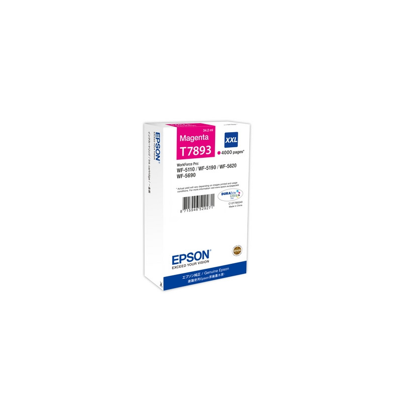 CARTUCCIA EPSON T7893 XXL  MAGENTA 4.000PG X WORKFORCE PRO WF-5110DW, WF-5190DW