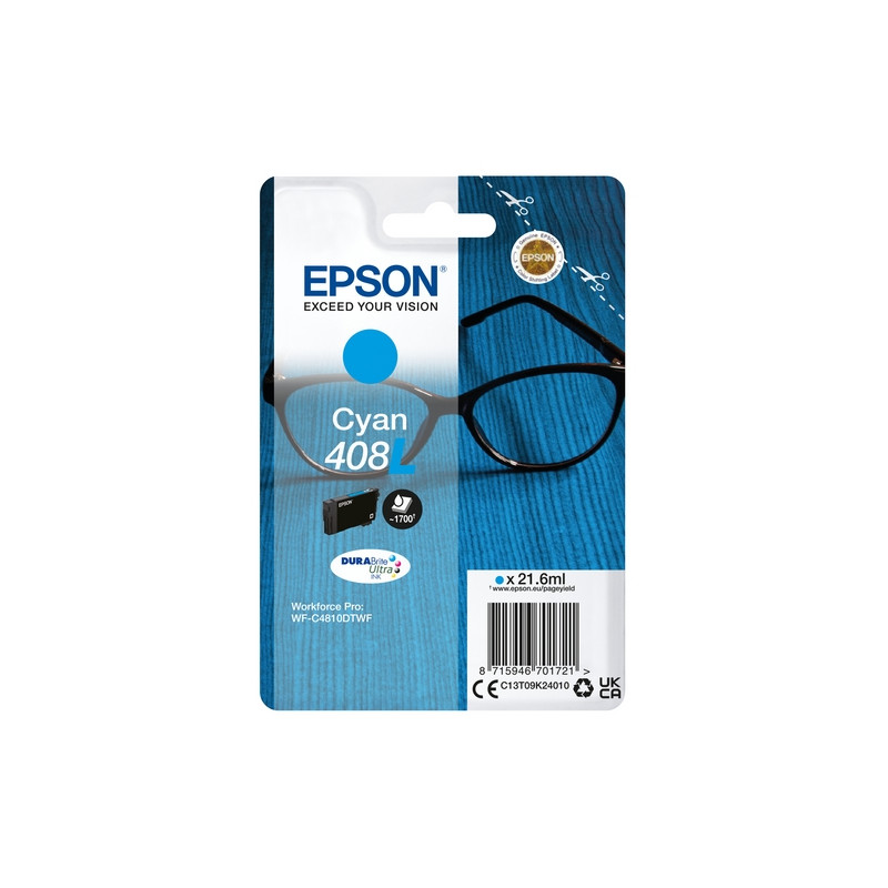 CARTUCCIA EPSON 408L "OCCHIALI"  CIANO X WF-4810DTWF 1.700PAG.