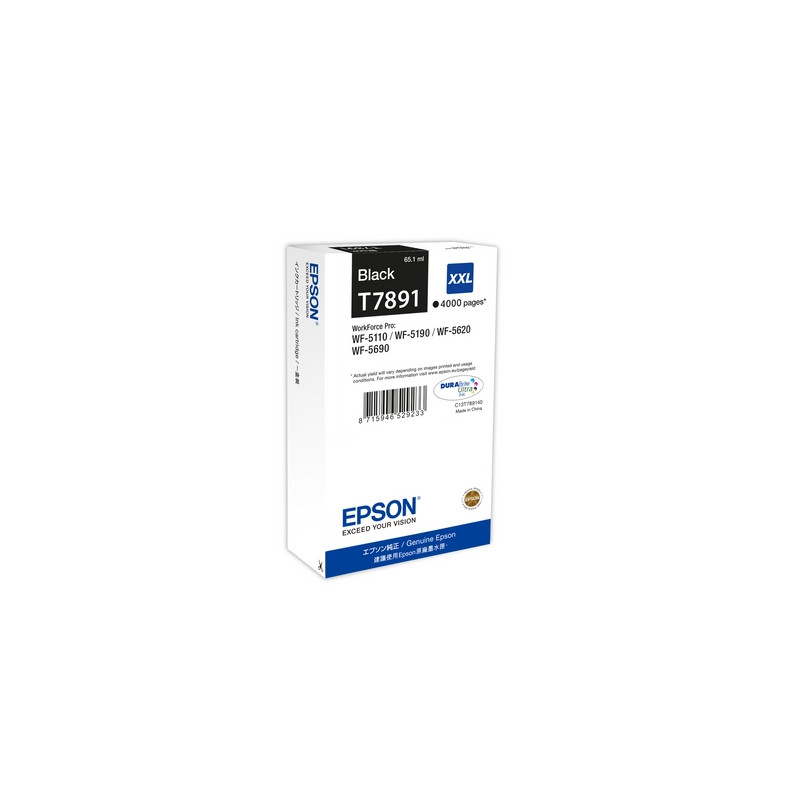 CARTUCCIA EPSON T7891 XXL  NERO 4.000PG X WORKFORCE PRO WF-5110DW, WF-5190DW WF-