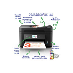 STAMPANTE EPSON MFC INK WORKFORCE WF-2960DWF  A4 4IN1 150FG F/R LCD 6,1CM ADF US