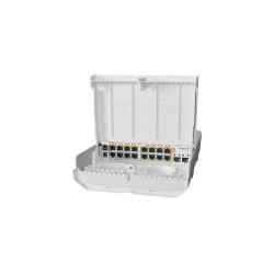MikroTik, netPower 16P,  outdoor 18 port switch with 16 Gigabit PoE, out ports a