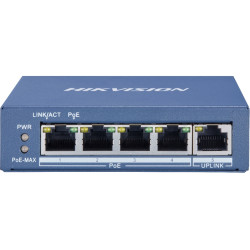 SWITCH 4P LAN GIGABIT HIKVISION  4P POE + 1P UPLINK - DESKTOP - METALLICO- QOS -