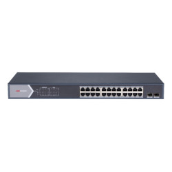 SWITCH 24P LAN GIGABIT HIKVISION  24P POE + 2P UPLINK - DESKTOP - QOS - 225W FIN