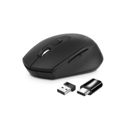 MOUSE CORDLESS USB ATLANTIS  OTTICO 1200DPI-6 TASTI-MINI RIC."NANO SIZE"USB-NERO