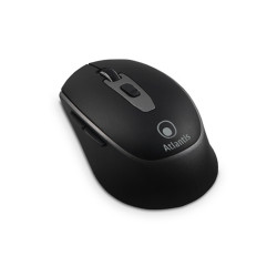 MOUSE CORDLESS USB ATLANTIS  OTTICO 1200DPI-6 TASTI-MINI RIC."NANO SIZE"USB-NERO