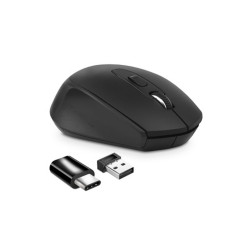 MOUSE CORDLESS USB ATLANTIS  OTTICO 1200DPI-6 TASTI-MINI RIC."NANO SIZE"USB-NERO