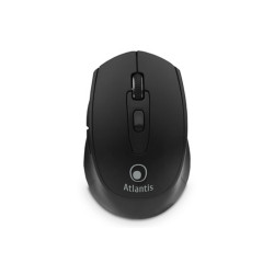 MOUSE CORDLESS USB ATLANTIS  OTTICO 1200DPI-6 TASTI-MINI RIC."NANO SIZE"USB-NERO