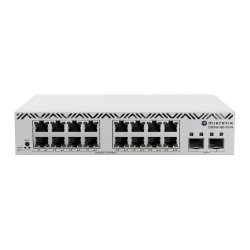 MikroTik,  Cloud Smart Switch,  16 x 1G Ethernet ports and 2 x 10G SFP+ ports.