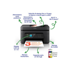 STAMPANTE EPSON MFC INK WORKFORCE WF-2930DWF  A4 4IN1 100FG F/R LCD 3,7CM ADF US