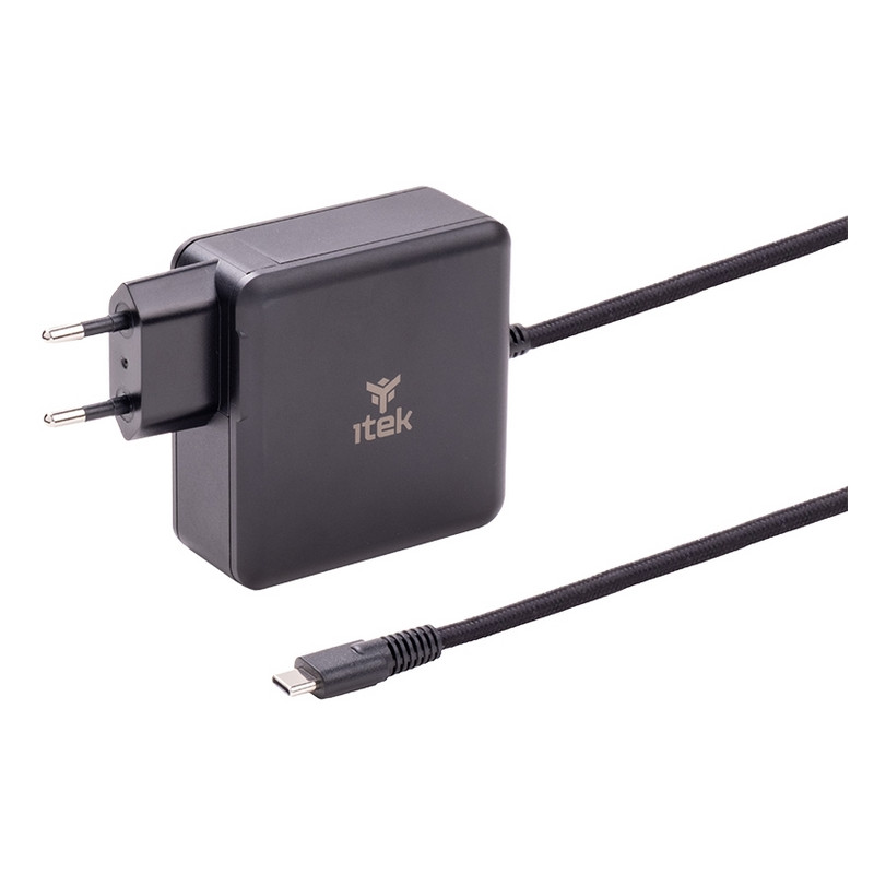ALIMENTATORE A MURO ITEK  PER  NOTEBOOK E DISPOSITIVI USB-C, PD - 100W, TECNOLOG