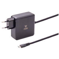 ALIMENTATORE A MURO ITEK  PER  NOTEBOOK E DISPOSITIVI USB-C, PD - 100W, TECNOLOG