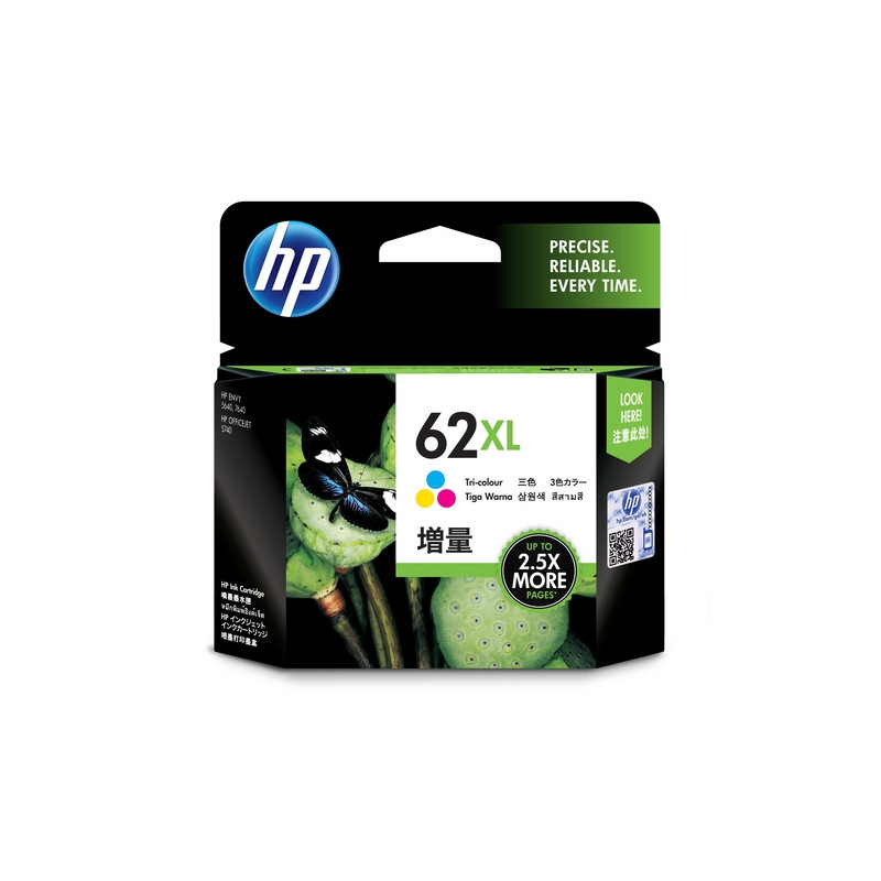 CARTUCCIA HP 62XL  MULTICOLOR CIANO+GIALLO+MAGENTA 415 PAGES HVS