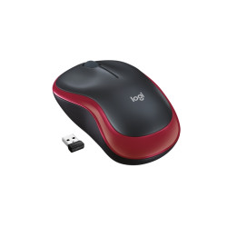 MOUSE LOGITECH RETAIL M185 WIRELESS OTTICO NERO/ROSSO USB P/N