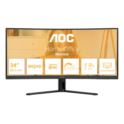 MONITOR AOC LCD CURVED VA 120HZ 34" WIDE  4MS WQHD 3500:1 BLACK REG.ALT. HDMI DP