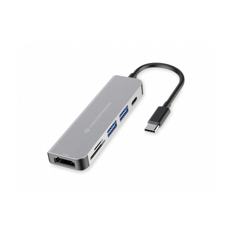 ADATTATORE HUB USB MULTIFUNZIONE 6 IN 1 CONCEPTRONIC  2X USB-A 3.0, USB-C PD (60