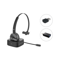 CUFFIE+MICROFONO WIRELESS CONCEPTRONIC  BLUETOOTH NERE CON DOCK RICARICA - CANC.