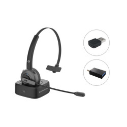 CUFFIE+MICROFONO WIRELESS CONCEPTRONIC  BLUETOOTH NERE CON DOCK RICARICA - CANC.