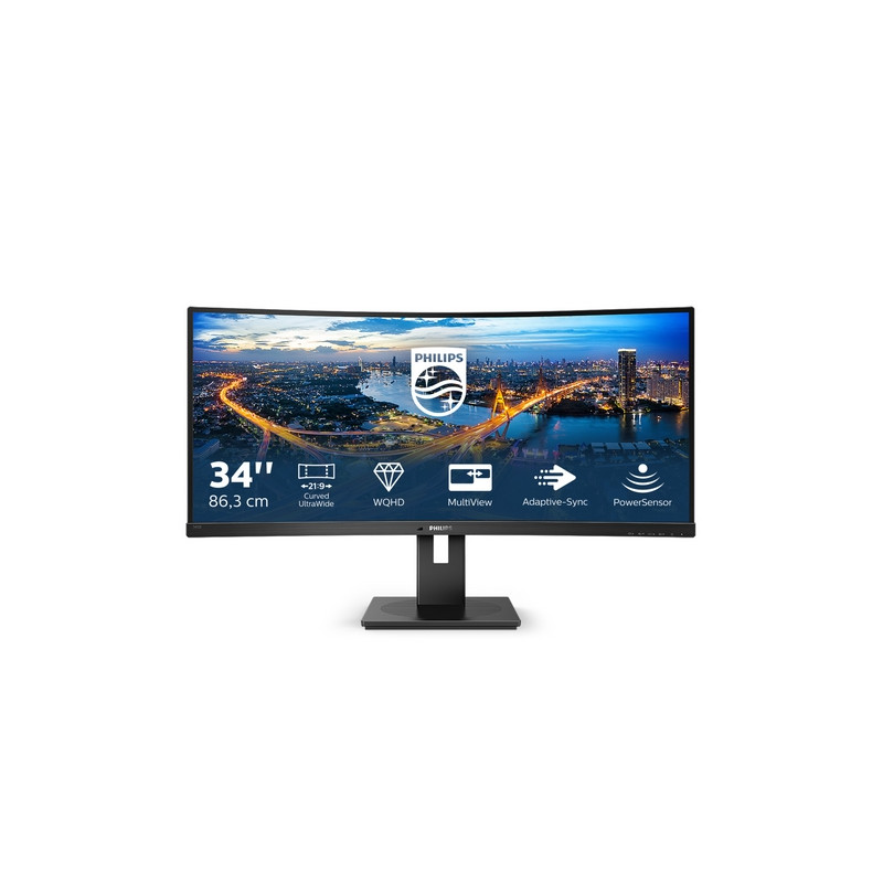 MONITOR PHILIPS LCD CURVED LED 34" 21:9  5MS MM SOFTBLUE UHD 3000:1 BLACK 2XHDMI