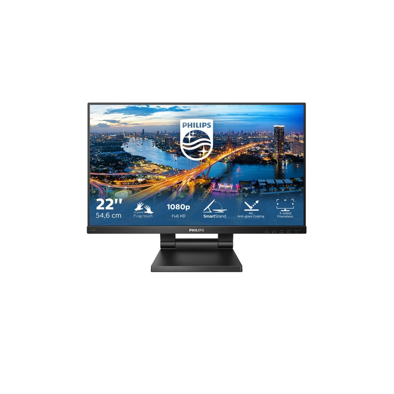 MONITOR SMOOTH-TOUCH PHILIPS LCD LED 21.5"  4MS  SOFTBLUE MM FHD 1000:1 BLACK VG