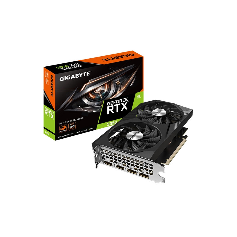 SVGA GIGABYTE  RTX 3050 OC V2  8GDDR6 128BIT 1792MHZ-O.C PCIE4.0 2XHDMI 2XDP 768