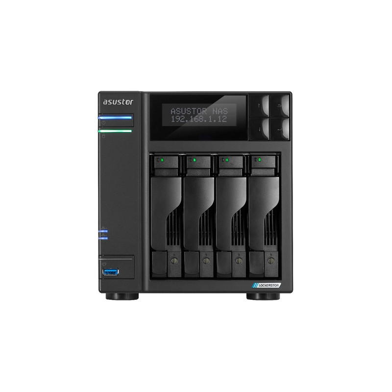 NAS ASUSTOR  X 4HDD/SSD 3.5"/2.5"SATA3 6GB/S -NO HD- QC 2.0GHZ-4GB DDR4-2P 2.5GB