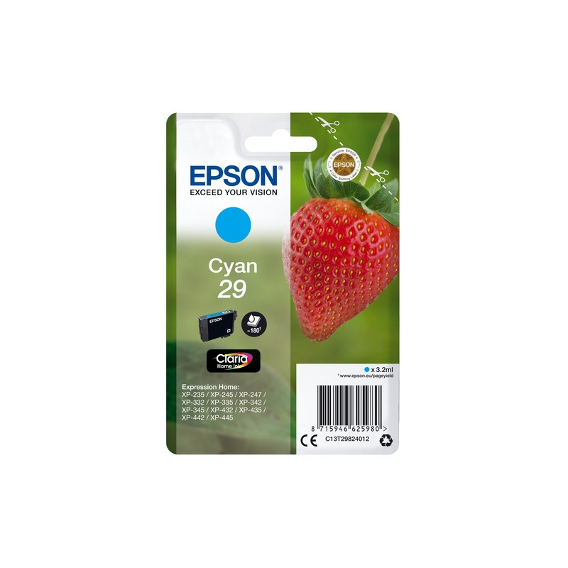 CARTUCCIA EPSON 29  "FRAGOLA"   CIANO  3,2 ML  X XP-245/247/255/257/332/342/345/